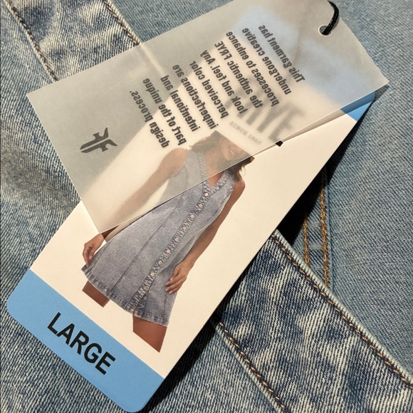 Frye Women's Light Blue Denim Mini Dress sz L NWT - Picture 8 of 12